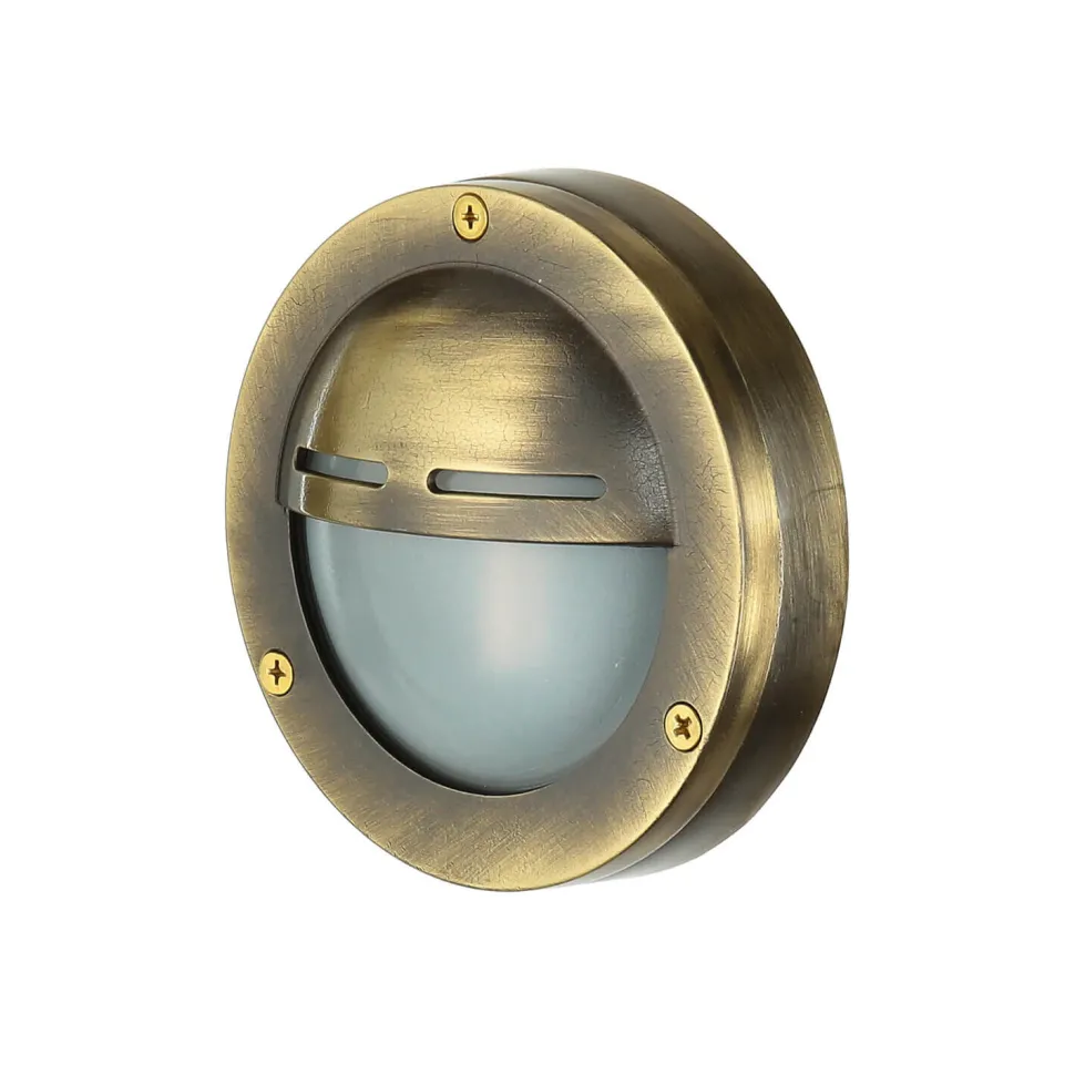 Wetterfeste Außenleuchte Rund IP64 echtes Messing