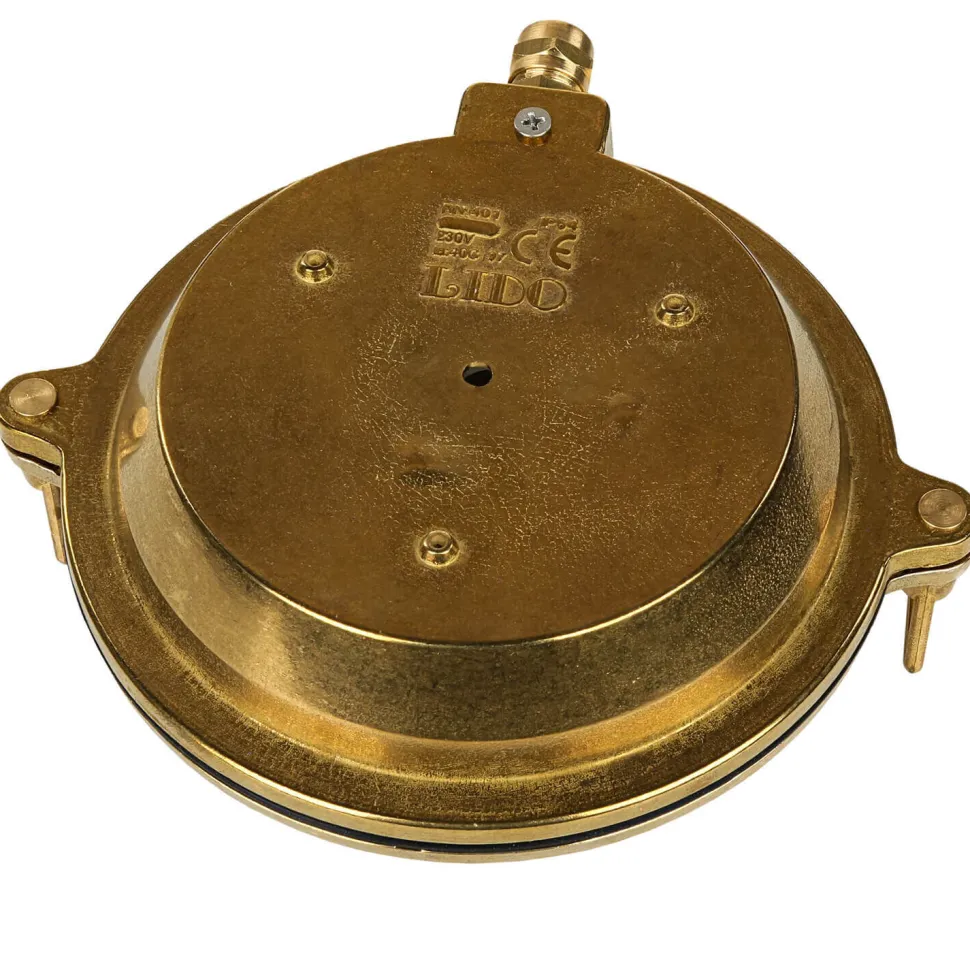 Wetterfeste Wandleuchte KARPAHTOS Messing Glas IP64