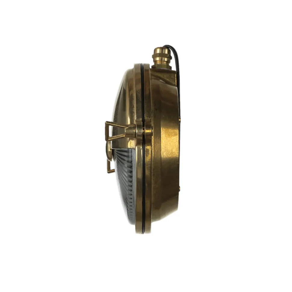 Wetterfeste Wandleuchte KARPAHTOS Messing Glas IP64