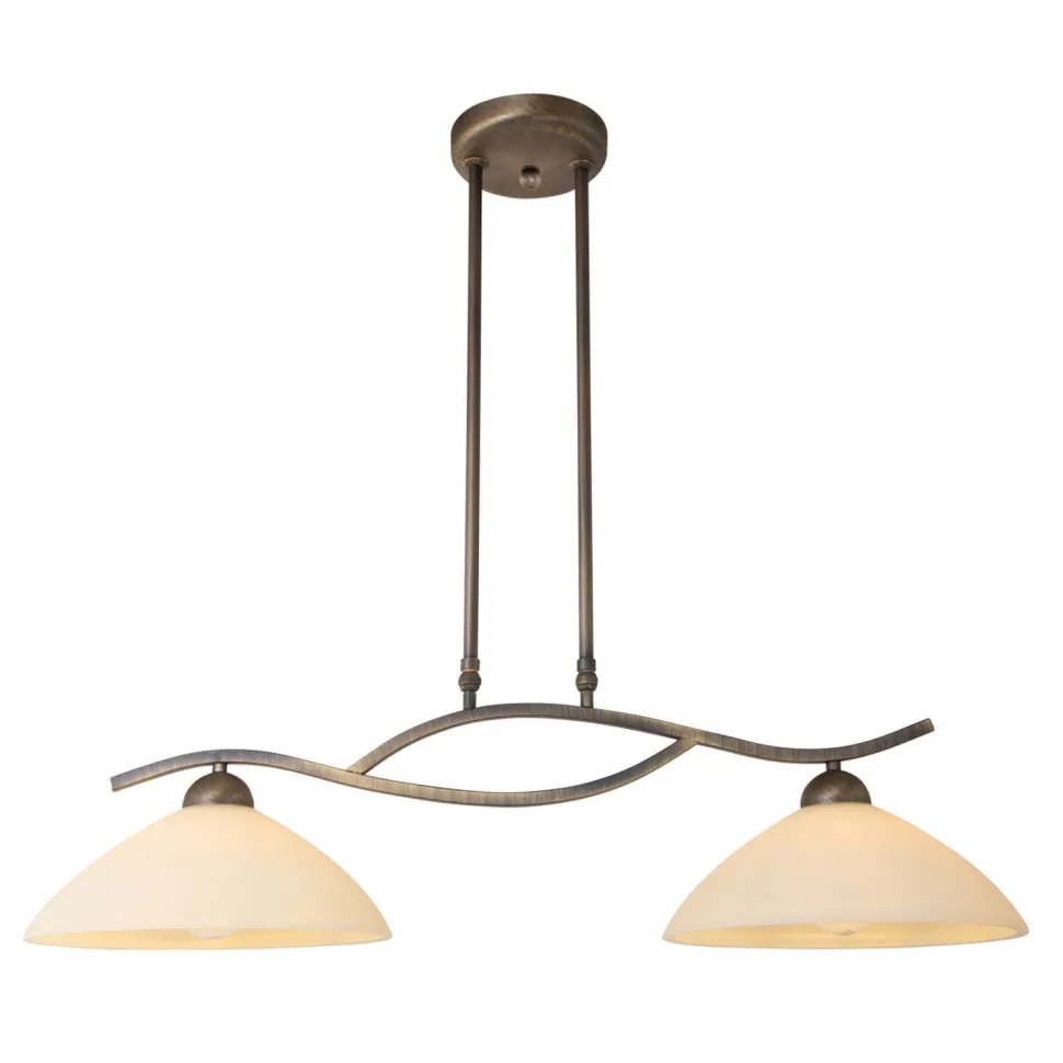 Wohnliche Deckenlampe Metall Glas in Bronze Creme 82 cm