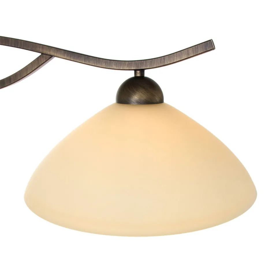 Wohnliche Deckenlampe Metall Glas in Bronze Creme 82 cm