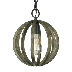 Wohnliche Hängelampe ARBARO Holz antik Rustikal rund