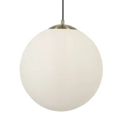 Wohnliche Hängelampe Glas Metall in Messing E27 Ø40 cm