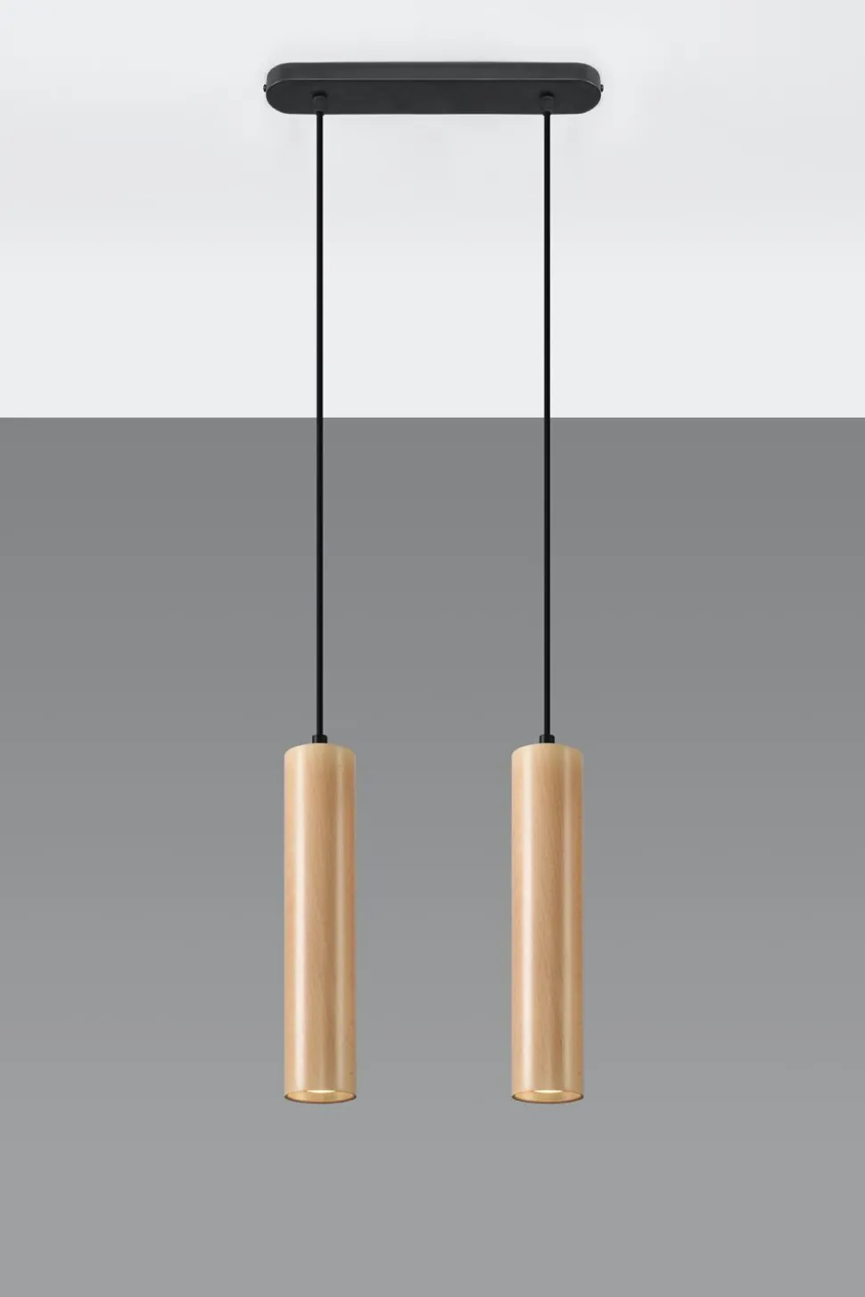 Wohnliche Hängelampe Holz 2x GU10 Modern Esstisch