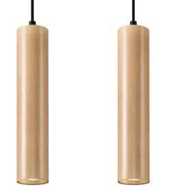 Wohnliche Hängelampe Holz 2x GU10 Modern Esstisch