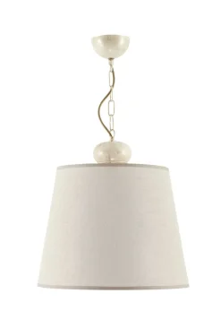 Wohnliche Hängelampe LOCOLA Stoff Schirm Decke E27