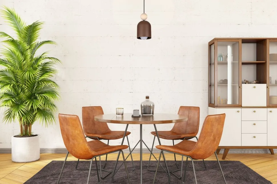 Wohnliche Hängelampe Rostbraun Metall Holz E27 Ø11 cm