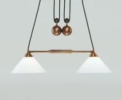 Wohnliche Pendelleuchte Berliner Messing Glas E27 83 cm