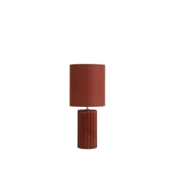 Wohnliche Tischlampe Stoff Keramik in Orange E14 51 cm