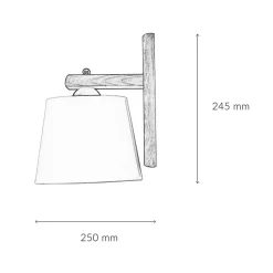 Wohnliche Wandlampe BEVERELY Holz 3-flmg Leuchte