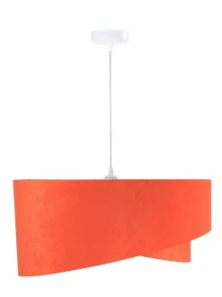 Wohnzimmer Hängelampe Orange Bunt Stoff rund Ø50cm