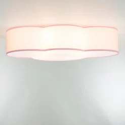 Wolkenlampe Rosa Stoff 62 cm lang 4x E27 Baby Kinder