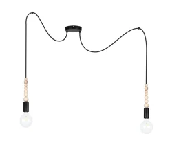 XXL Hängelampe Spider flexibel L:400 cm E27 in Schwarz