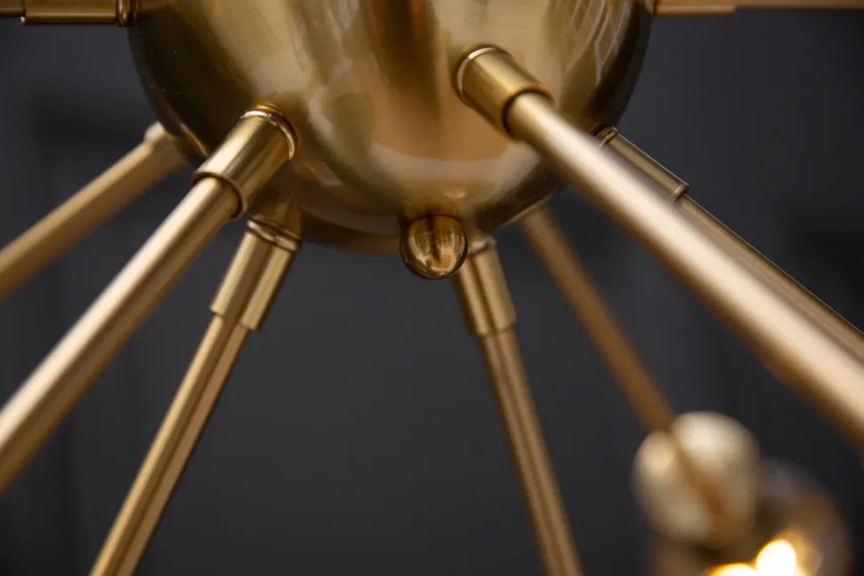 XXL Pendelleuchte Metall L:87 cm E27 14-flammig in Gold