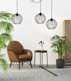 XXL Spider Hängelampe Draht Metall 3-flammig L:400 cm