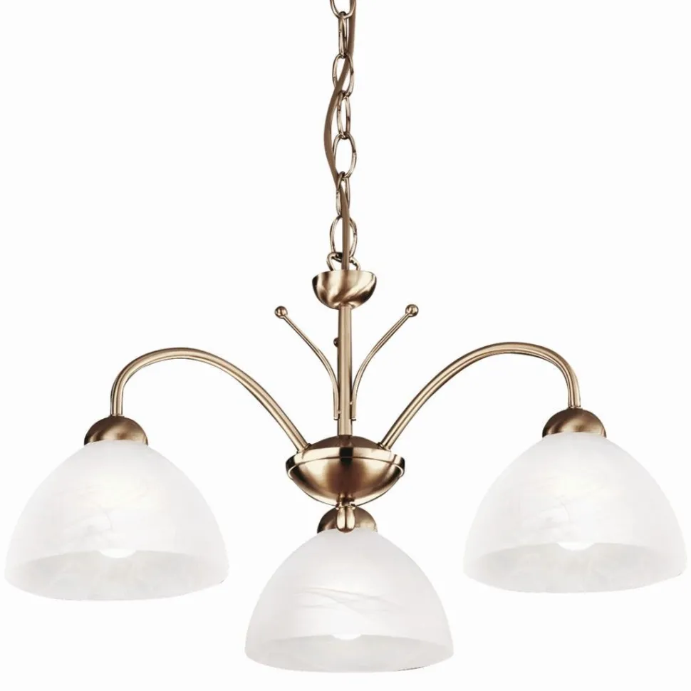 Zeitlos Deckenleuchte 3-flmg. messing-farben